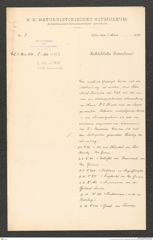 k.k. naturhistorisches Hofmuseum, Intendanzakten 1885-1896 (Hauer), Aktenzahl Z.102/1888, Seite 1